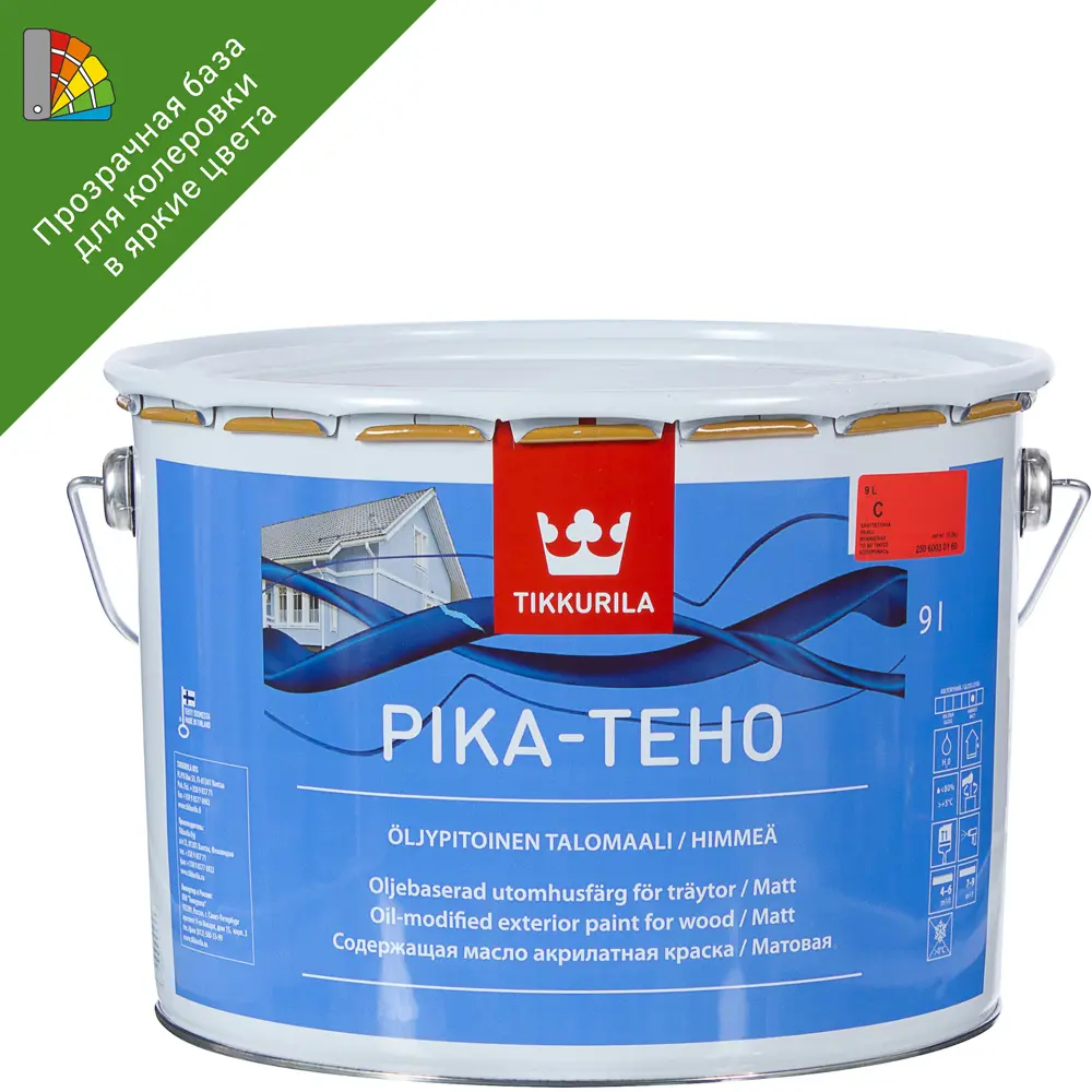 Краска для колеровки фасадная Tikkurila Pika-teho 9 л прозрачная база C ✳️  купить по цене 13138 ₽/шт. в Москве с доставкой в интернет-магазине Леруа  Мерлен