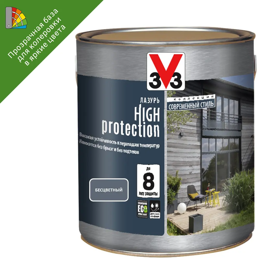 Лазурь V33 High Protection 0.75 л ✳️ купить по цене 498 ₽/шт. в Клину с  доставкой в интернет-магазине Леруа Мерлен