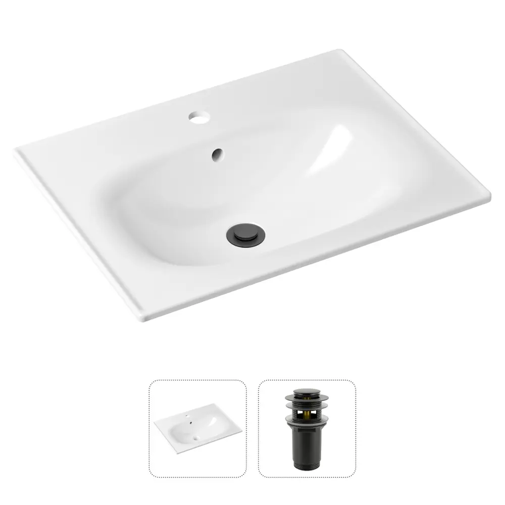 Врезная раковина Lavinia Boho Bathroom Sink 21520870 фарфор 60 см с донным  клапаном ✳️ купить по цене 10952 ₽/шт. в Твери с доставкой в  интернет-магазине Леруа Мерлен