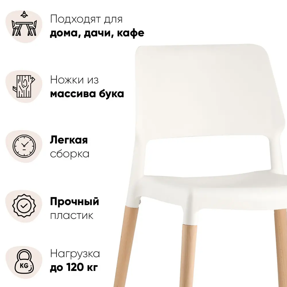 Стул кухонный Стул груп Bistro 78x52x42 см abs-пластик цвет белый 8086  white ✳️ купить по цене 5990 ₽/шт. в Москве с доставкой в интернет-магазине  Леруа Мерлен