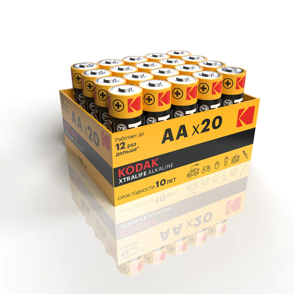 Батарейка Kodak LR06-20 bulk xtralife alkaline 20 шт. ✳️ купить по цене  1000 ₽/шт. в Краснодаре с доставкой в интернет-магазине Лемана ПРО (Леруа  Мерлен)