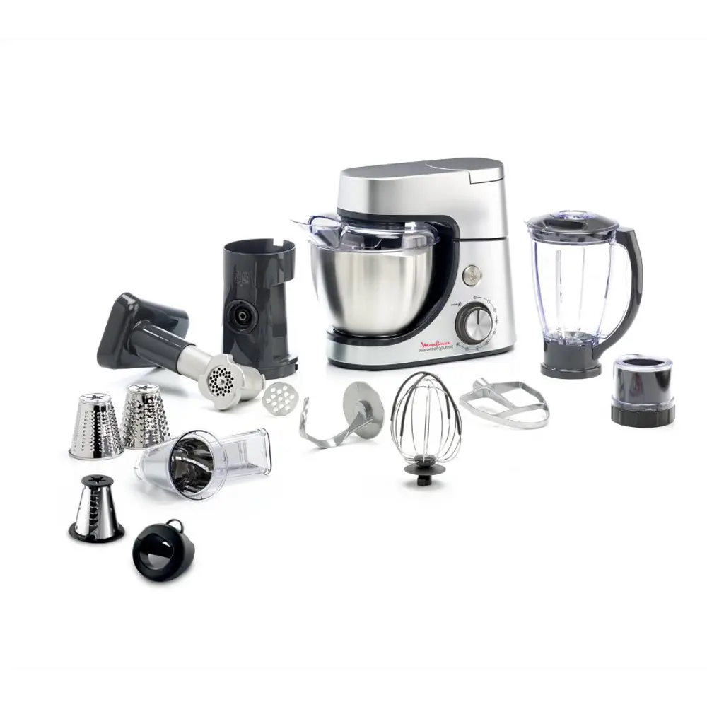 Кухонная машина Moulinex Masterchef Gourmet QA519D32 8 скоростей 1100 Вт  цвет серебристый по цене 37999 ₽/шт. купить в Саратове в интернет-магазине  Леруа Мерлен