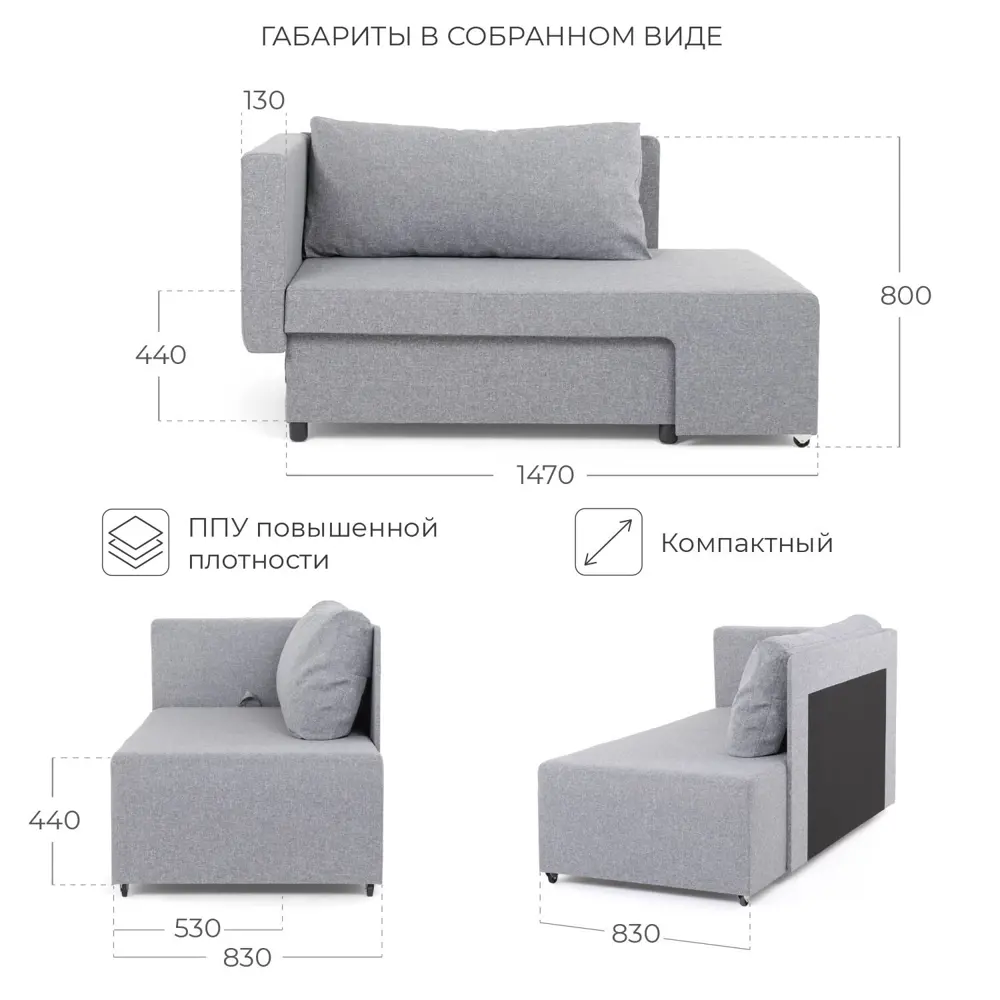 Диван прямой Nrava Mini 160x80x83 см ламинат цвет серый ✳️ купить по цене  17990 ₽/шт. в Уфе с доставкой в интернет-магазине Леруа Мерлен