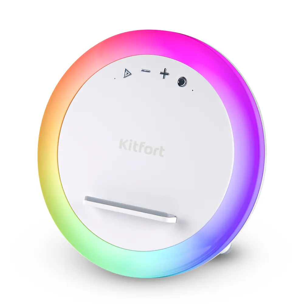 Колонка Kitfort КТ-3350 с RGB-подсветкой и беспроводной зарядкой цвет белый  по цене 2290 ?/шт. купить в Ставрополе в интернет-магазине Леруа Мерлен