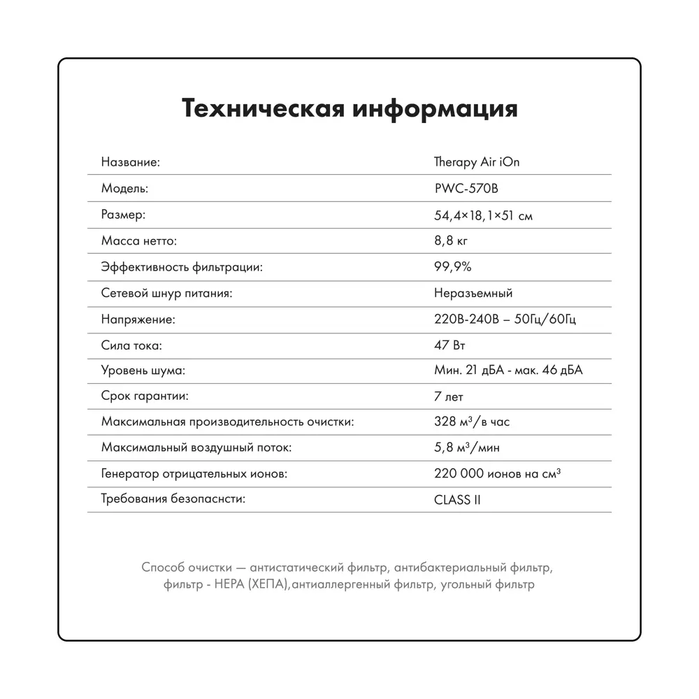 Очиститель воздуха Therapy air Ion black zepter ✳️ купить по цене 76260  ₽/шт. в Москве с доставкой в интернет-магазине Леруа Мерлен