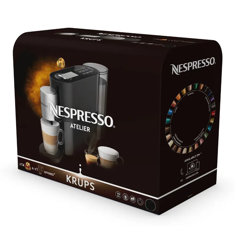 Капсульная кофеварка Krups Nespresso Atelier XN890810 19 бар цвет  черный/серебряный по цене 46999 ₽/шт. купить в Калуге в интернет-магазине  Леруа Мерлен