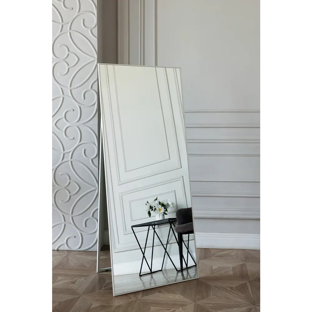 Зеркало интерьерное в алюминиевой раме напольное ONE MIRROR 160x60 см белое ✳️ купить по цене 8498 ₽/шт. в Нижнем Новгороде с доставкой в интернет-магазине Лемана ПРО (Леруа Мерлен)