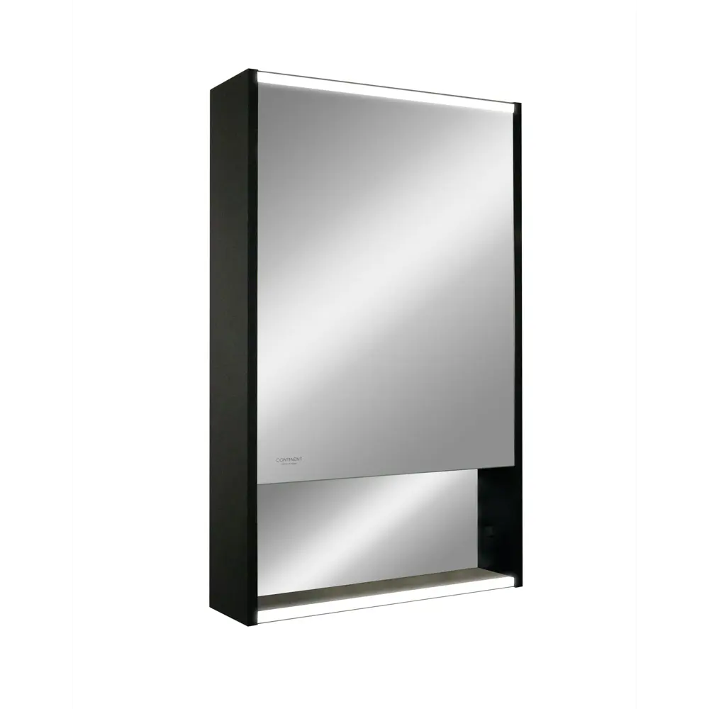 Шкаф зеркальный подвесной Line с LED-подсветкой 50x80 см цвет черный ✳️ купить по цене 12213 ₽/шт. в Москве с доставкой в интернет-магазине Лемана ПРО (Леруа Мерлен)