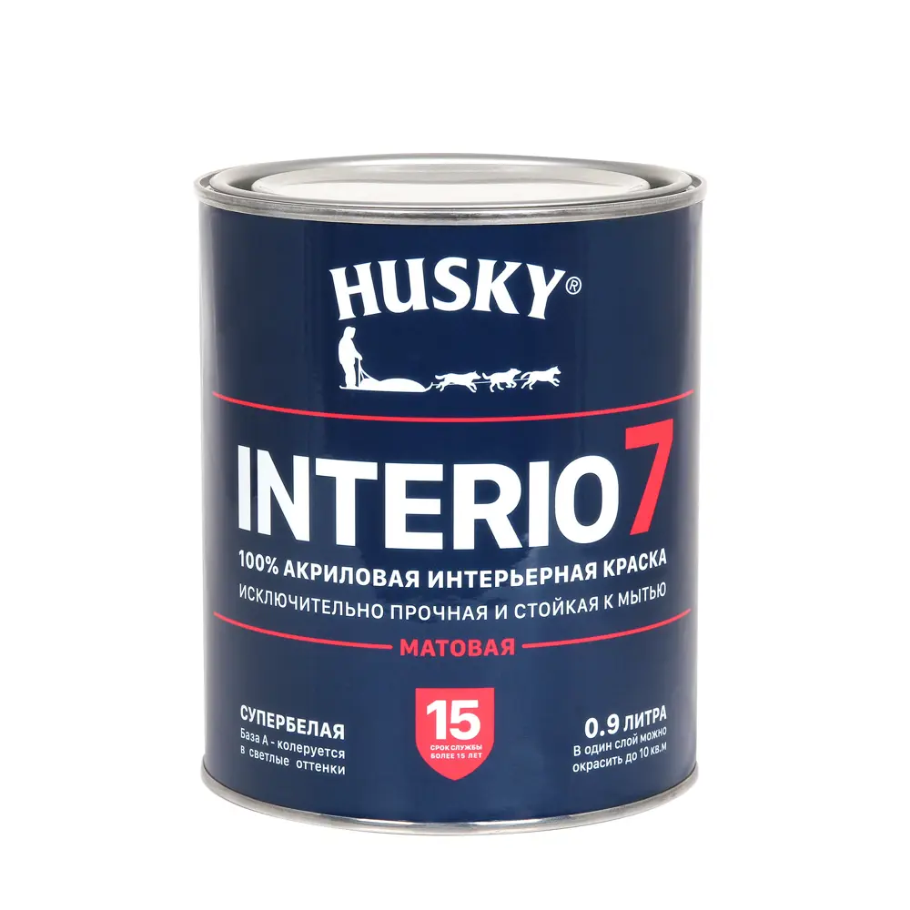 Краска интерьерная Husky Interio 7 матовая супербелая 0.9л ✳️ купить по  цене 876 ₽/шт. в Волгограде с доставкой в интернет-магазине Леруа Мерлен