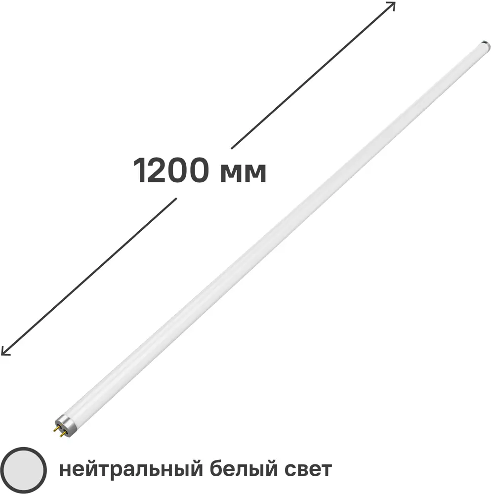 Лампа светодиодная Gauss T8 G13 170-240 В 24 Вт туба матовая 2000 лм  нейтральный белый свет ✳️ купить по цене 201 ₽/шт. в Саранске с доставкой в  интернет-магазине Леруа Мерлен