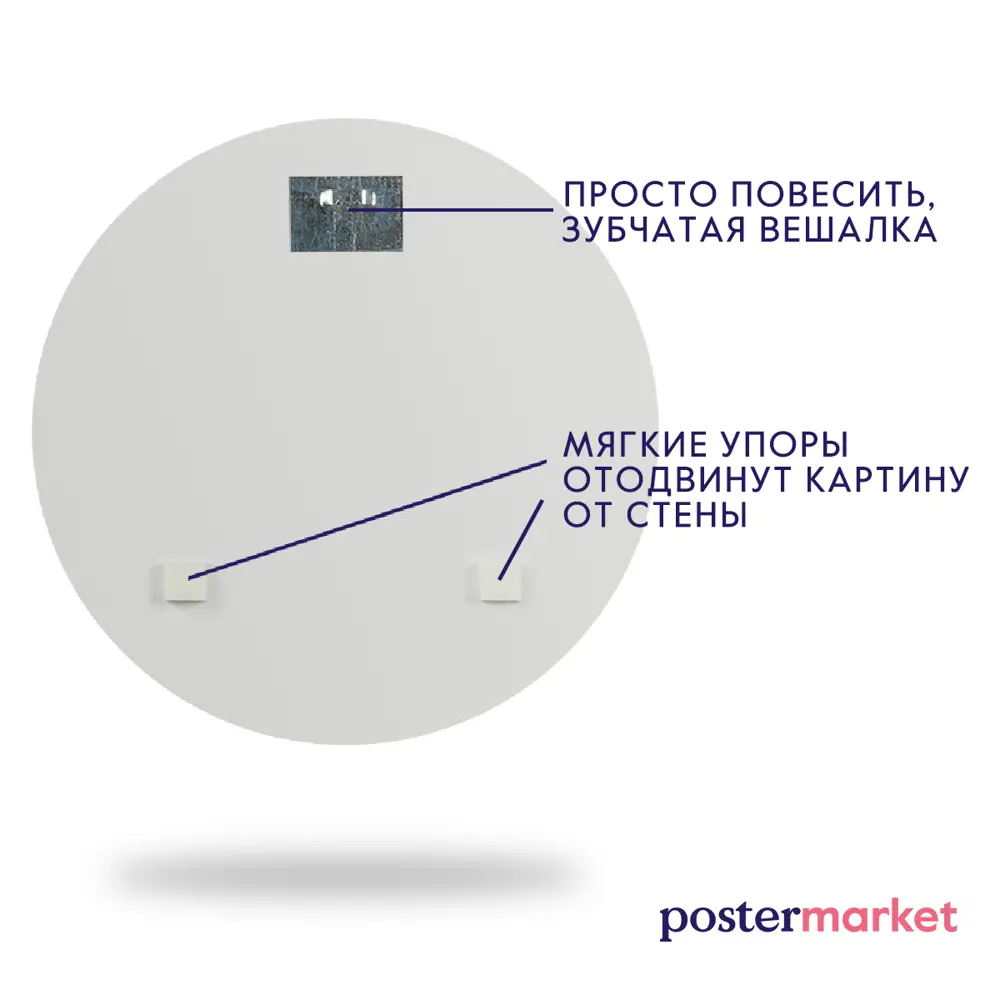 Круглая картина на стекле Postermarket 