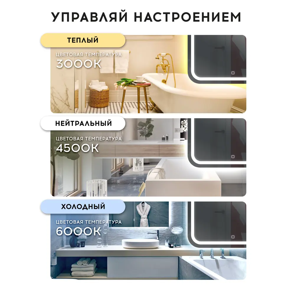 Зеркало для ванной Doratiz Марта 2711.942 с подсветкой 55x80см ✳️ купить по  цене 12990 ₽/шт. в Самаре с доставкой в интернет-магазине Леруа Мерлен