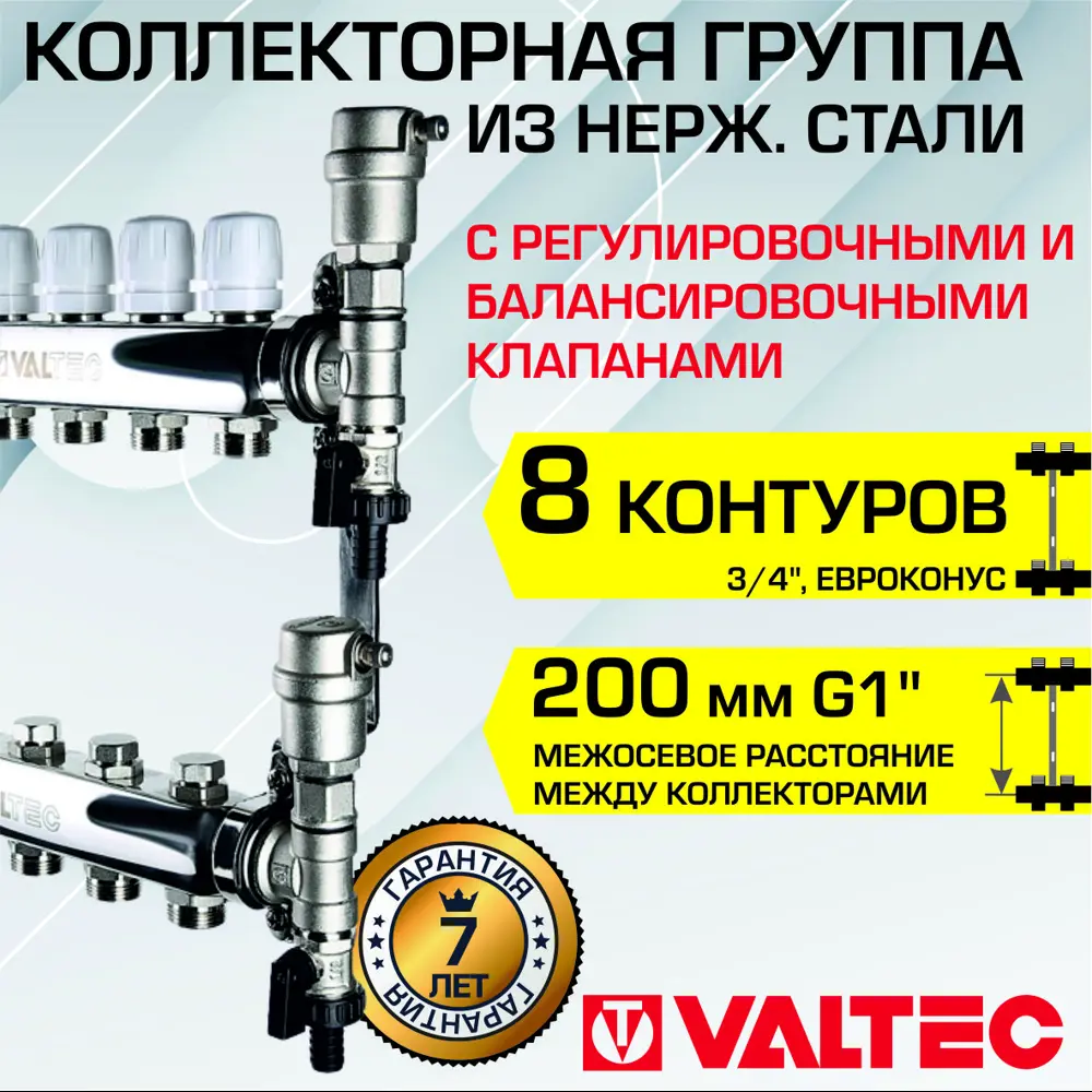 Коллекторная группа Valtec 8 выходов 1