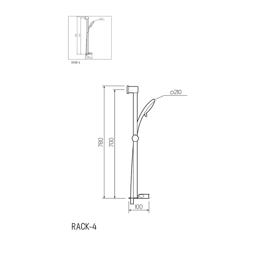 Стойка для душа с лейкой Ростовская Мануфактура Сантехники RACK-4 78см ✳️  купить по цене 3530 ₽/шт. в Москве с доставкой в интернет-магазине Леруа  Мерлен