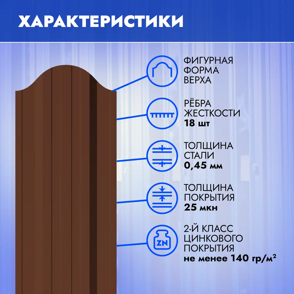 Штакетник металлический П-образный Стронг односторонний 117x1800 мм полимер  RAL 8017 по цене 263 ₽/шт. купить в Туле в интернет-магазине Леруа Мерлен