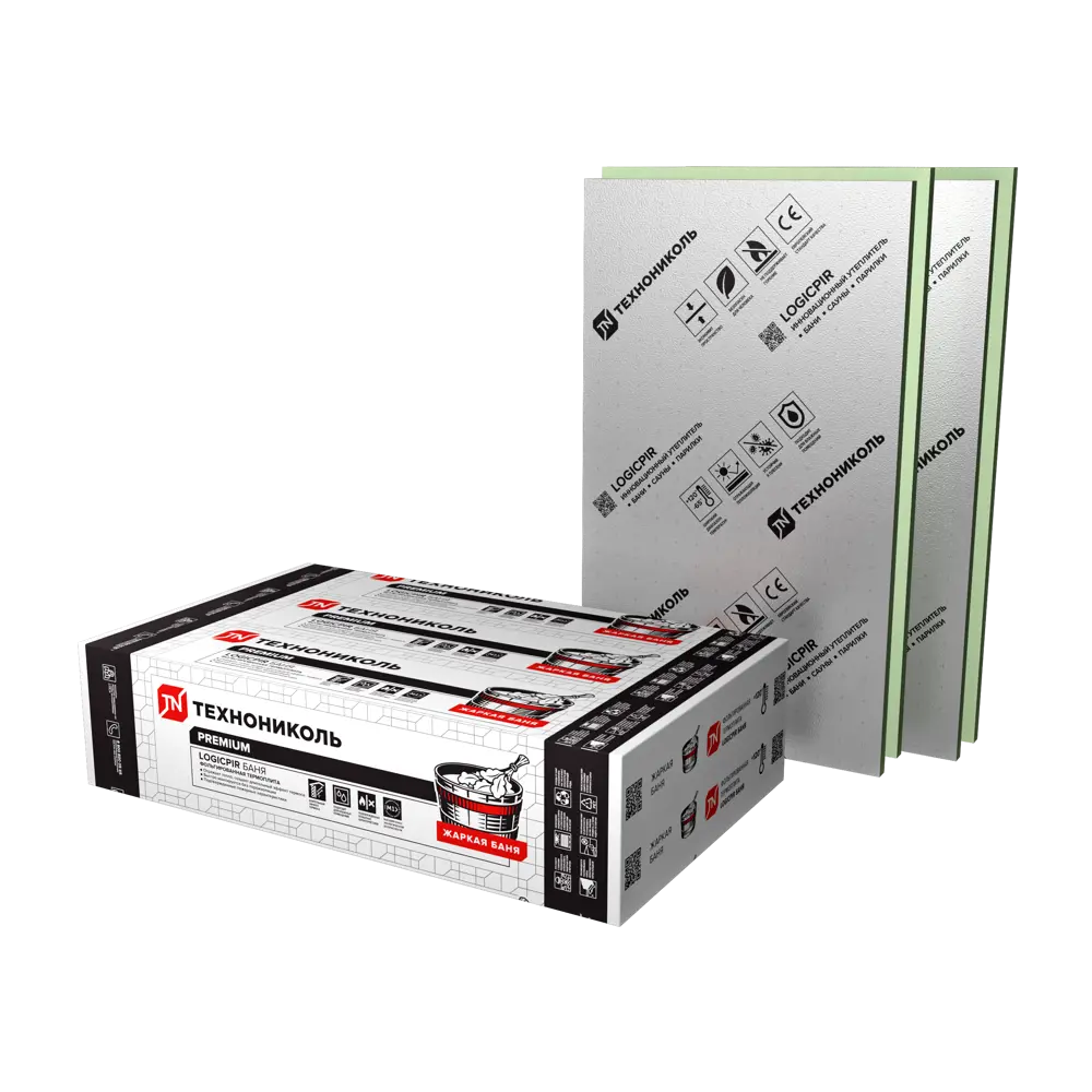 Теплоизоляционная PIR-плита Технониколь Logicpir Баня Ф/Ф 50мм 1.2х0.6мм  1шт 3.511м? ? купить по цене 6175 ?/шт. в Москве с доставкой в ...