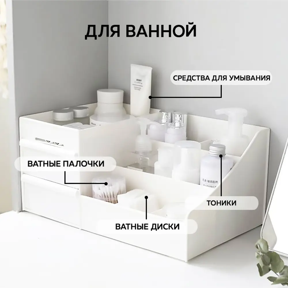 Органайзер для хранения Ridberg home 1211308 11.5x15.5x26.5 см пластик цвет  белый ✳️ купить по цене 339 ₽/шт. в Ставрополе с доставкой в  интернет-магазине Леруа Мерлен