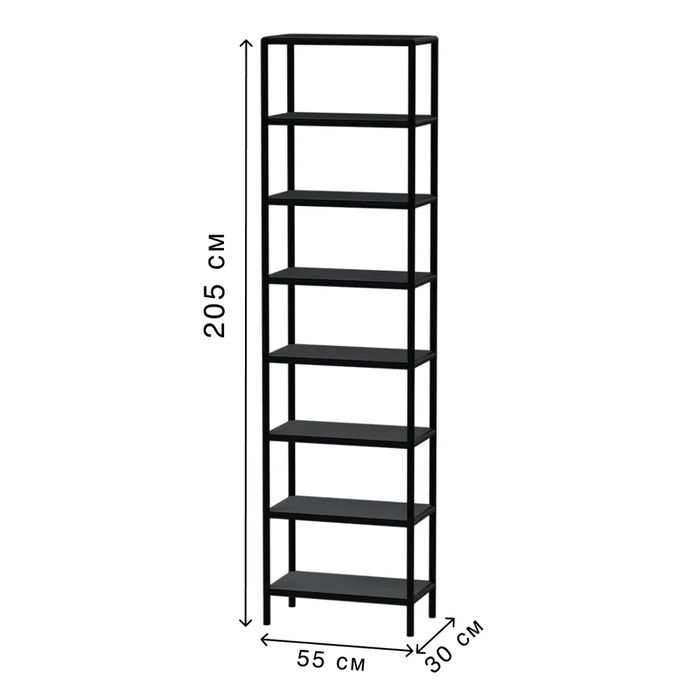 Стеллаж с полками Delta-loft 55x205x30 см металл и пластик цвет черный ✳️  купить по цене 12000 ₽/шт. в Ставрополе с доставкой в интернет-магазине  Леруа Мерлен