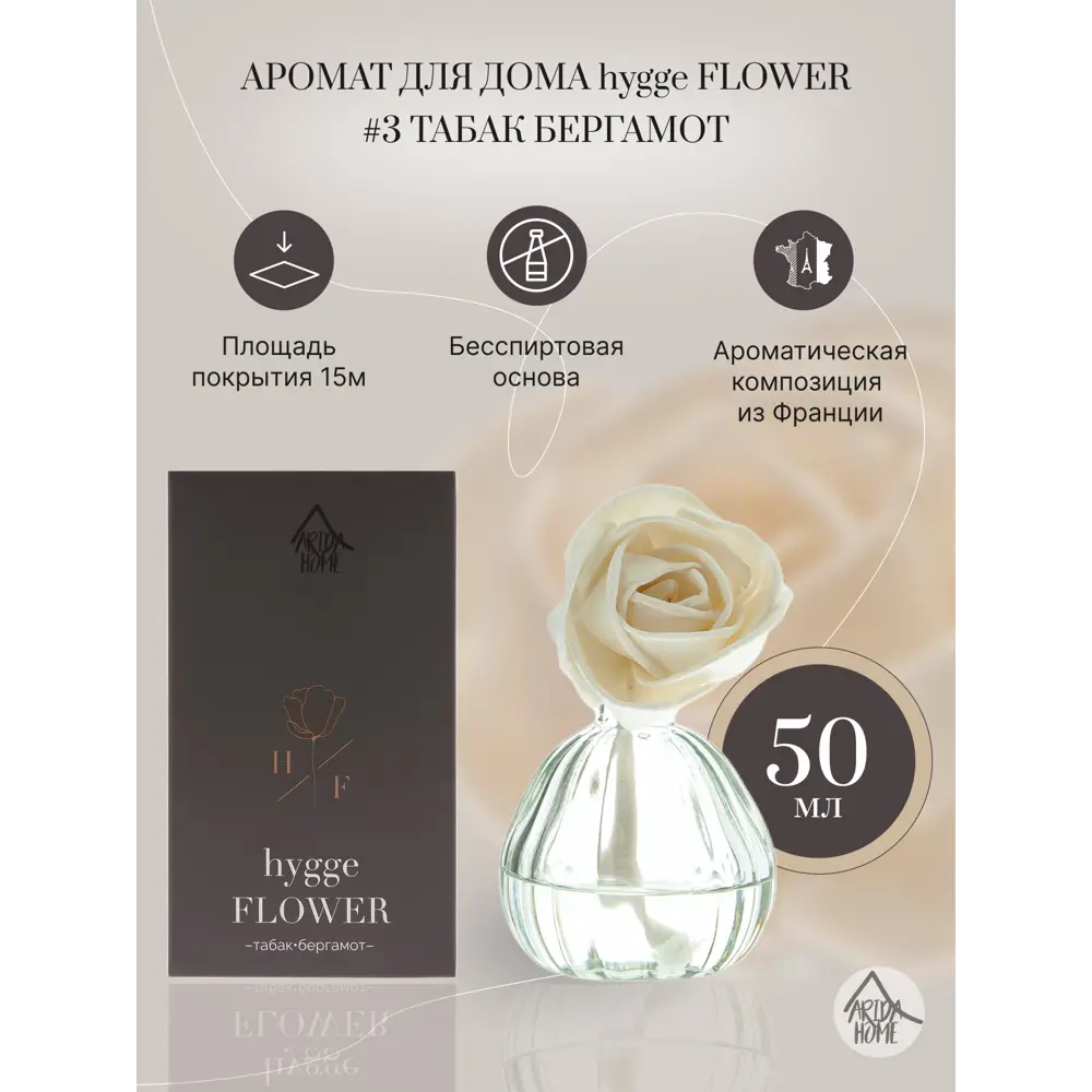 Ароматизатор воздуха Hygge Flower 3 Табак-бергамот 50 мл ✳️ купить по цене  517 ₽/шт. в Ульяновске с доставкой в интернет-магазине Леруа Мерлен