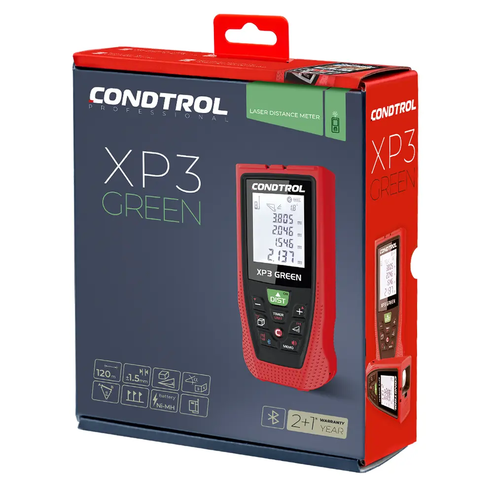 Дальномер лазерный Condtrol XP3 Green 1-4-107, до 120 м ✳️ купить по цене  9990 ₽/шт. в Воронеже с доставкой в интернет-магазине Леруа Мерлен