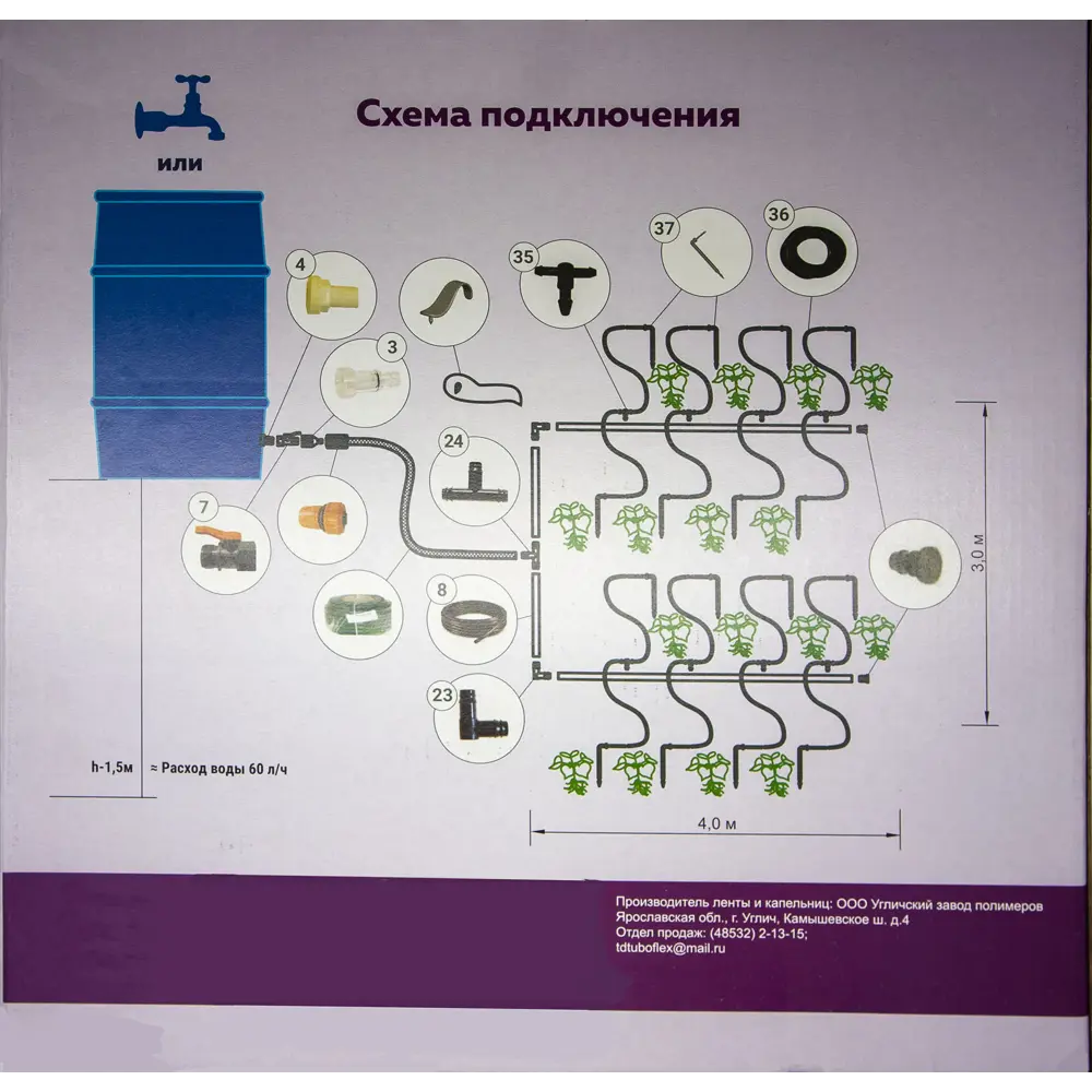 Комплект капельного полива Tuboflex Урожай-Капельницы ✳️ купить по цене  1200 ₽/шт. в Волгограде с доставкой в интернет-магазине Леруа Мерлен