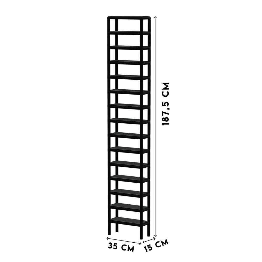 Стеллаж с полками Delta-loft 35x187.5x15 см металл/пластик цвет черный ✳️  купить по цене 15498 ₽/шт. в Новороссийске с доставкой в интернет-магазине  Леруа Мерлен