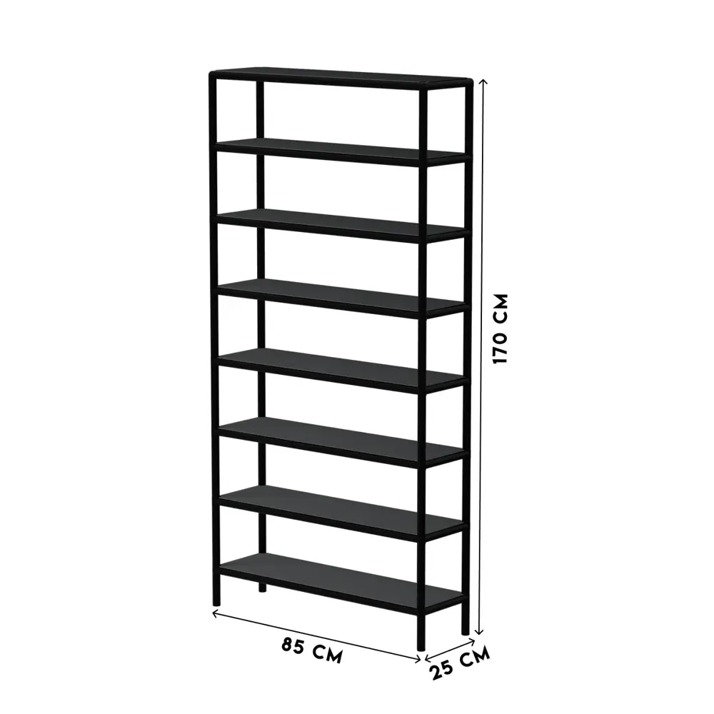 Стеллаж с полками Delta-loft 85x170x25 см металл/пластик цвет черный ✳️  купить по цене 13197 ₽/шт. в Новокузнецке с доставкой в интернет-магазине  Лемана ПРО (Леруа Мерлен)