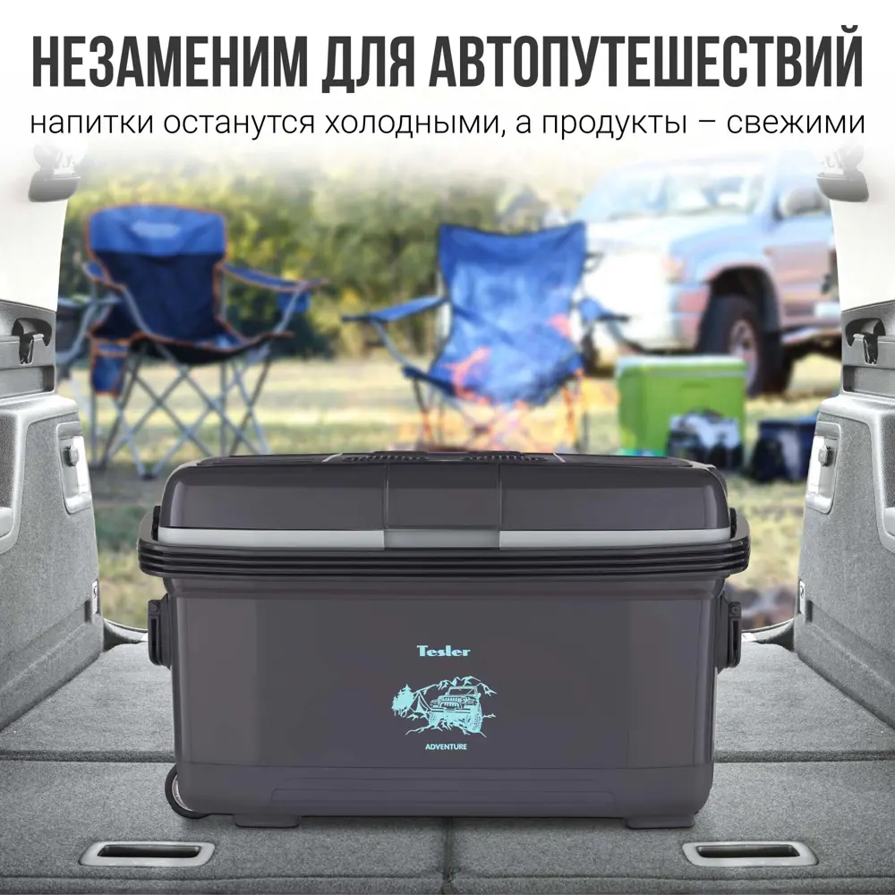 Термоэлектрический автохолодильник Tesler TCF-4512 66.5x39 см цвет серый ✳️  купить по цене 16690 ₽/шт. в Москве с доставкой в интернет-магазине Леруа  Мерлен