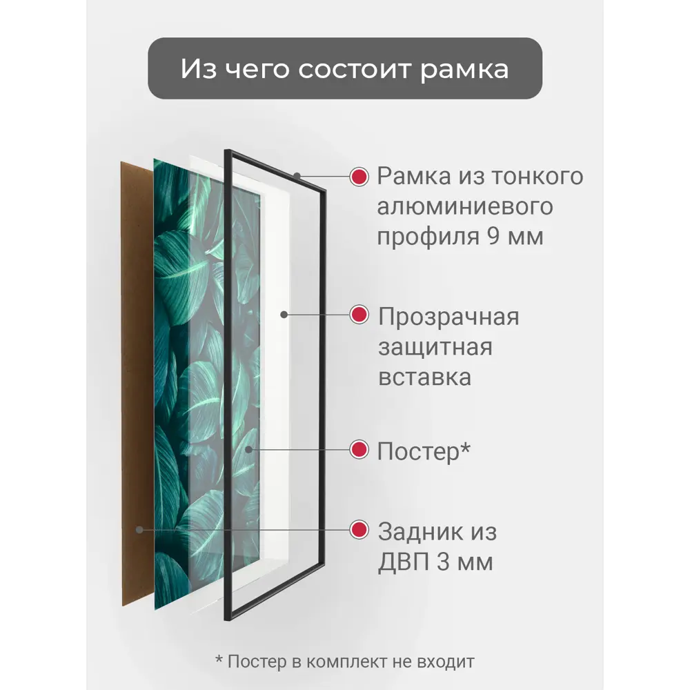 Рамка Первое ателье Niel-2nm-60x90 см, алюминий, цвет черный ✳️ купить по  цене 2030 ₽/шт. в Москве с доставкой в интернет-магазине Леруа Мерлен