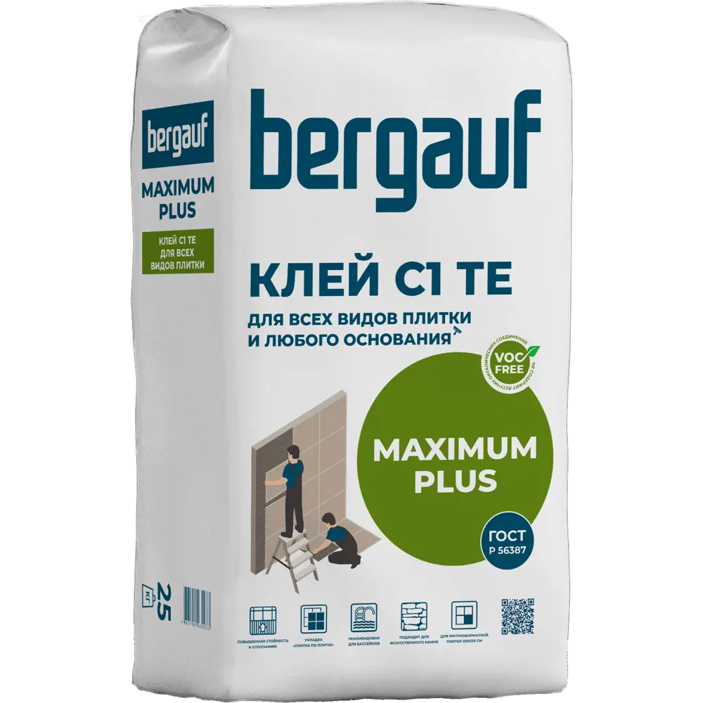 Клей для плитки Bergauf Keramik Maximum 25 кг ✳️ купить по цене 780 ₽/шт. в  Москве с доставкой в интернет-магазине Леруа Мерлен