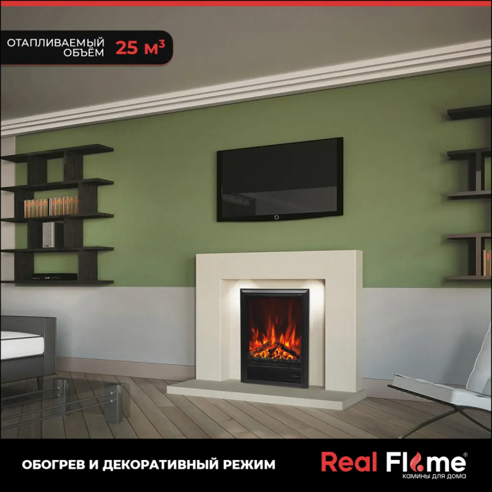 Каминокомплект Realflame Nikki STD WTM-F511 с очагом Eugene 750Вт белый ✳️  купить по цене 36106 ₽/шт. в Ульяновске с доставкой в интернет-магазине  Леруа Мерлен