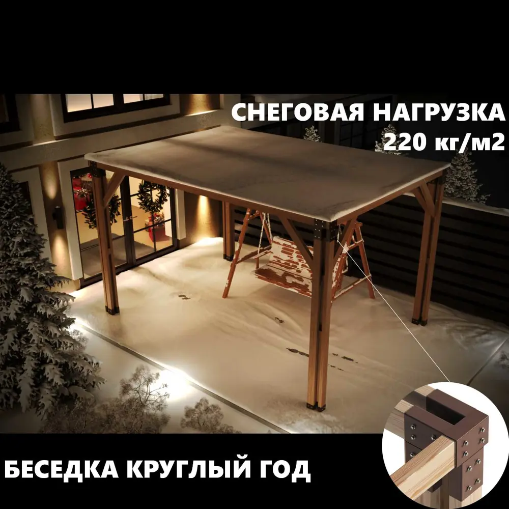 Крепежный комплект Трио 3 - 3D коннекторы для беседки Зима-Лето 3.9x0.4 м  ✳️ купить по цене 22100 ₽/шт. в Архангельске с доставкой в  интернет-магазине Леруа Мерлен