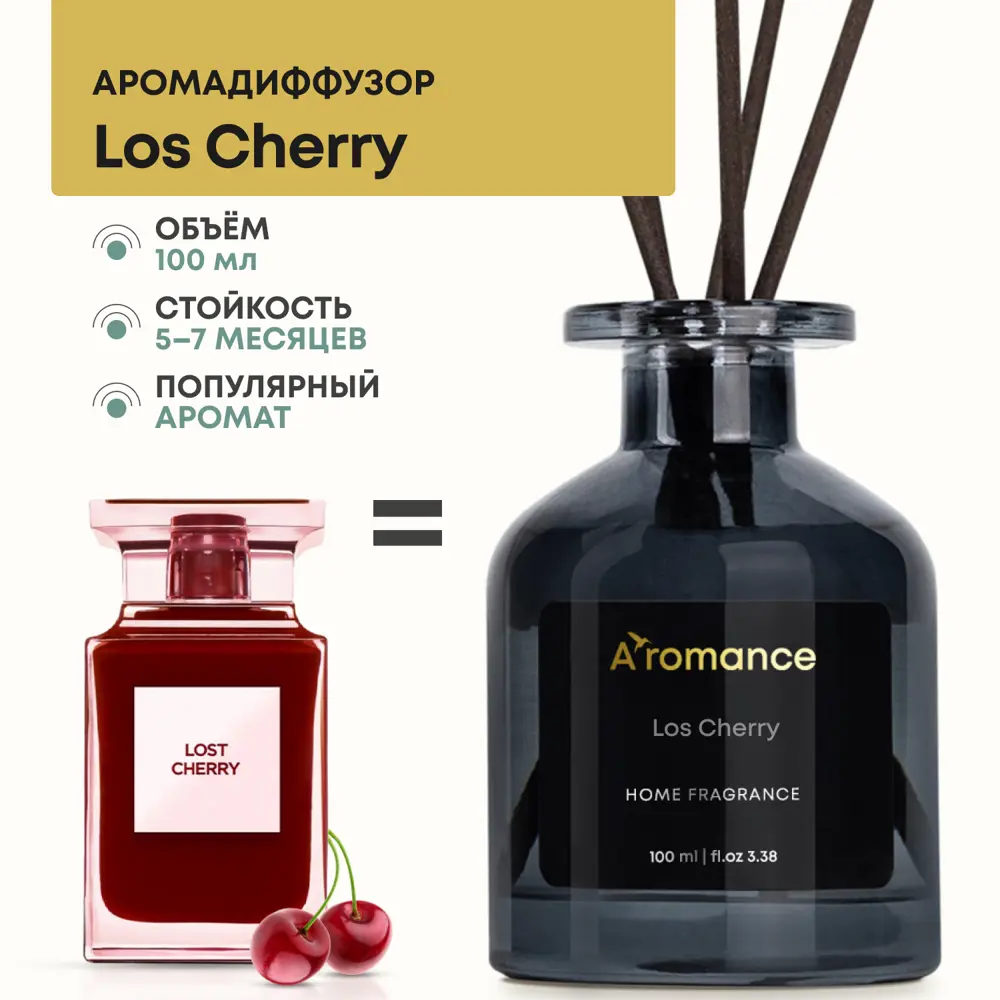 Ароматический диффузор Aromance Los Cherry 100 мл ✳️ купить по цене 1045  ₽/шт. в Воронеже с доставкой в интернет-магазине Леруа Мерлен