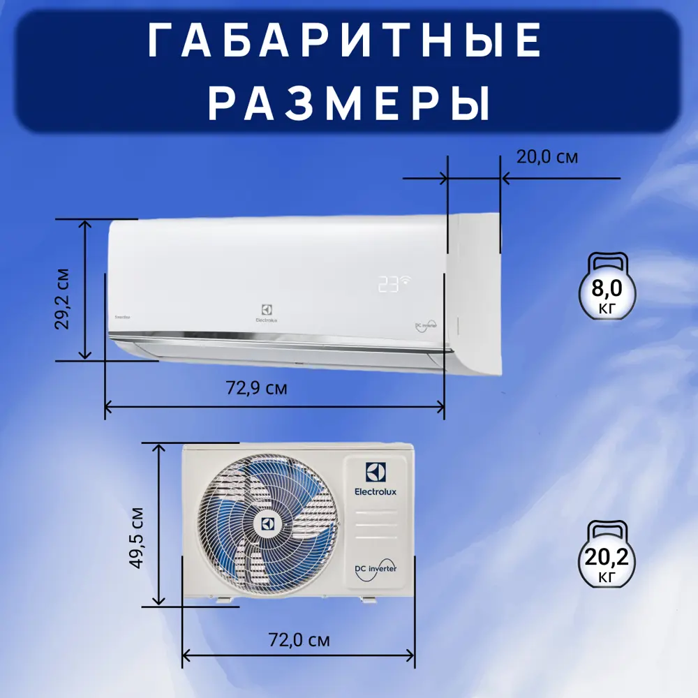 Сплит-система инверторная Electrolux Smartline DC EACS/I-09HSM/N8 9.5K BTU  охлаждение/обогрев ✳️ купить по цене 46490 ₽/шт. в Ярославле с доставкой в  интернет-магазине Леруа Мерлен