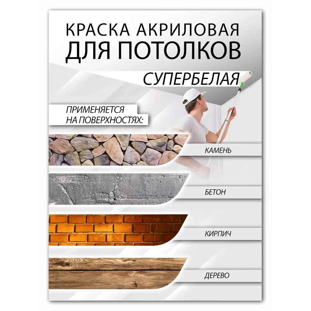 Краска акриловая ВД-АК-2180 для потолков WHITE HOUSE 13618 цвет белоснежный  14 л ✳️ купить по цене 2205 ₽/шт. в Ставрополе с доставкой в  интернет-магазине Леруа Мерлен