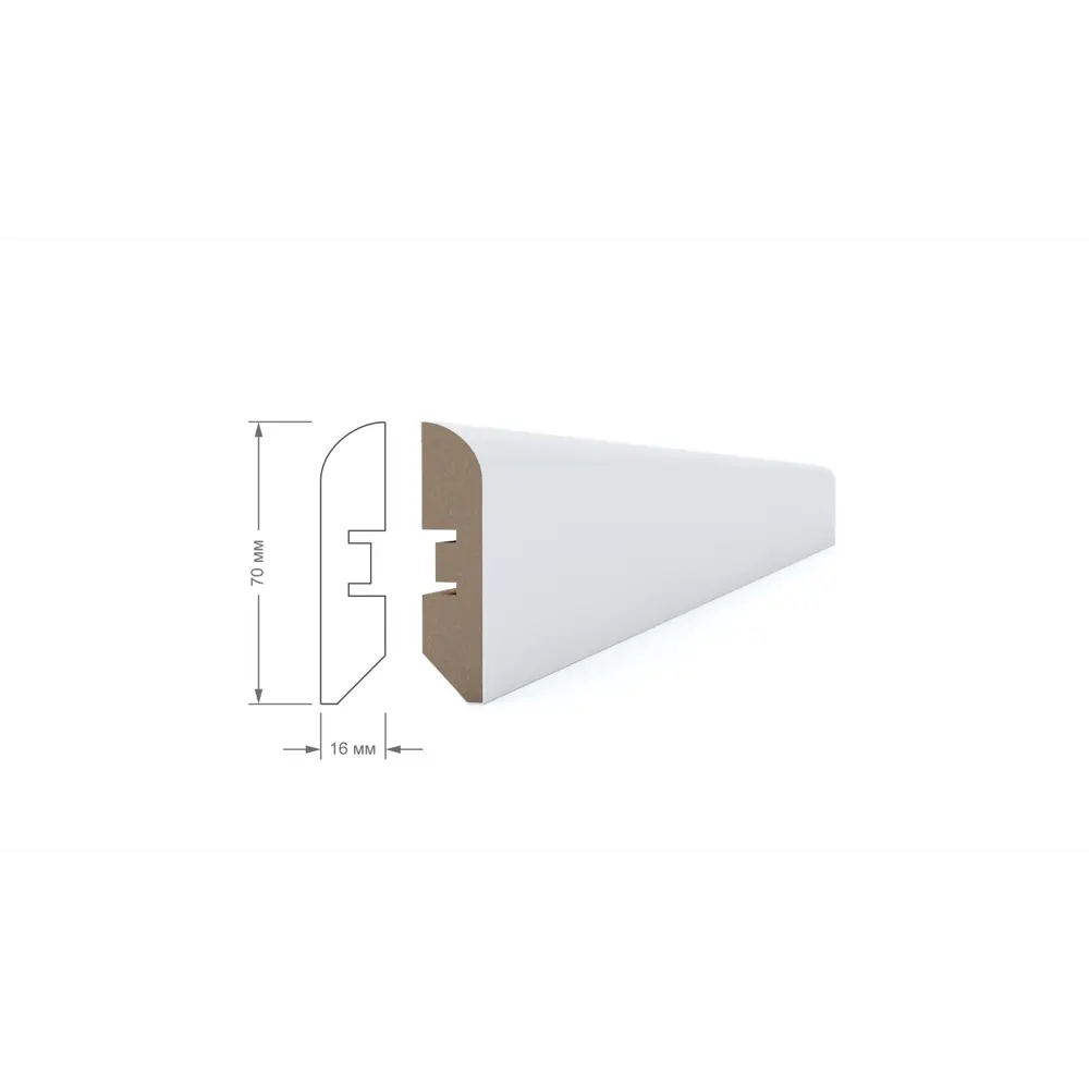 Плинтус напольный МДФ САВАШ №2 Белый 2070x16x70 мм в упаковке 5 шт. ✳️  купить по цене 1400 ₽/шт. в Краснодаре с доставкой в интернет-магазине  Леруа Мерлен