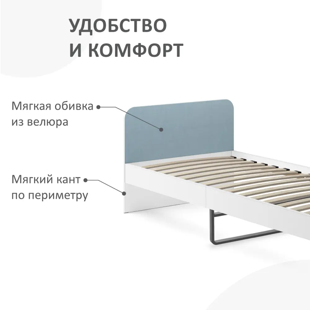 Кровать детская Romack Home ортопедическое основание 94.5x70.5x90 см ДСП  цвет голубой ✳️ купить по цене 10371 ₽/шт. в Москве с доставкой в  интернет-магазине Леруа Мерлен