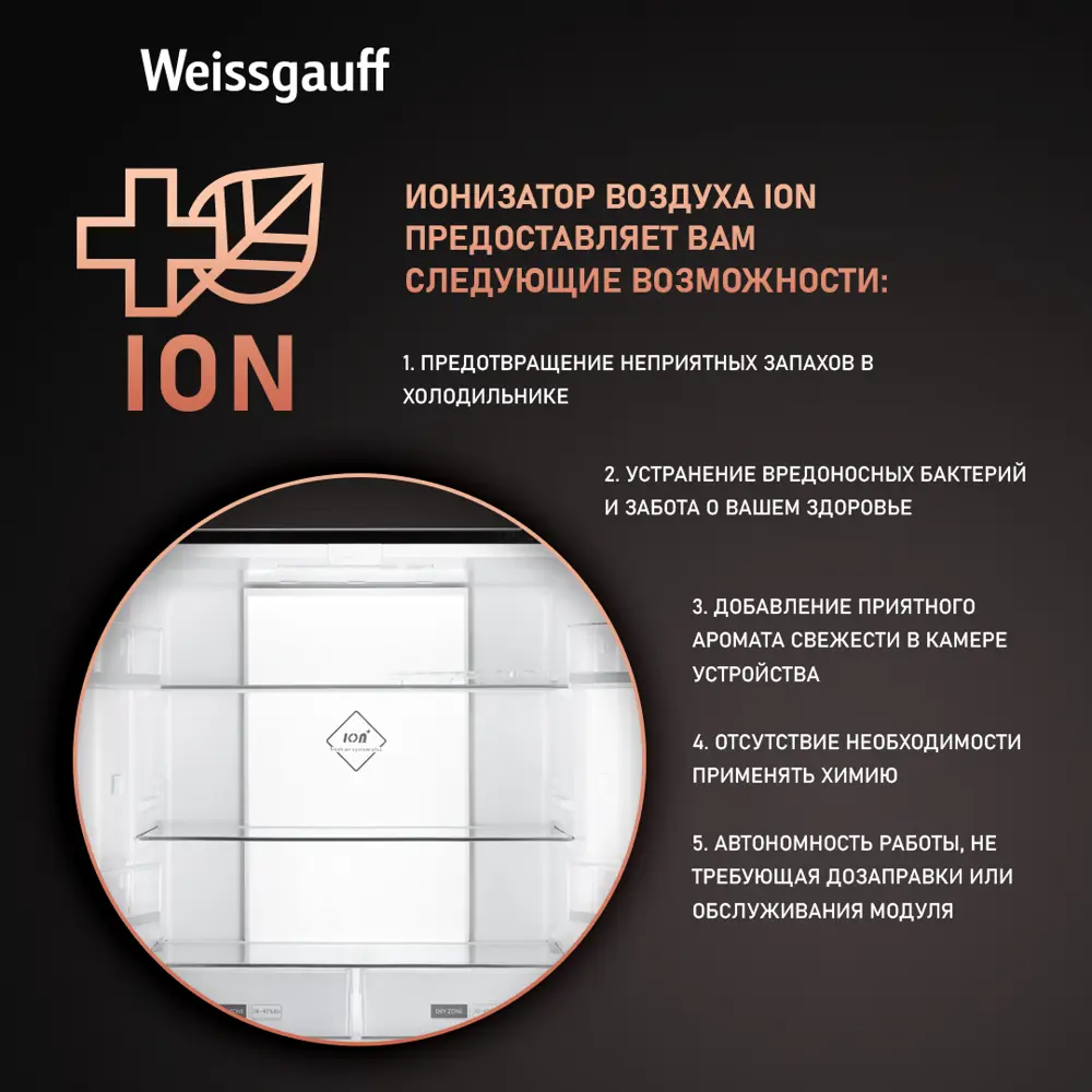 Отдельностоящий холодильник Weissgauff WCD 450 XB 83x183.4 см цвет  темно-серый ✳️ купить по цене 83990 ₽/шт. в Ярославле с доставкой в  интернет-магазине Леруа Мерлен