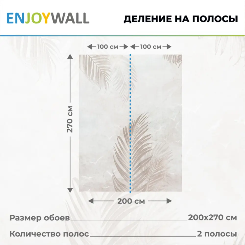 Фотообои флизелиновые без ПВХ Enjoywall Тропические листья 200x270 см ✳️  купить по цене 3212 ₽/шт. в Москве с доставкой в интернет-магазине Леруа  Мерлен