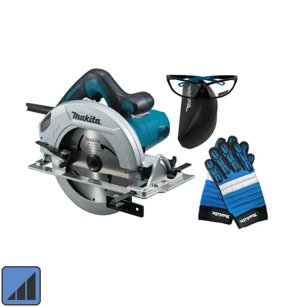 Пила циркулярная сетевая Makita HS7600 в комплекте очки и перчатки, 1200 Вт, 185 мм ✳️ купить по цене 11350 ₽/шт. в Москве с доставкой в интернет-магазине Лемана ПРО (Леруа Мерлен)