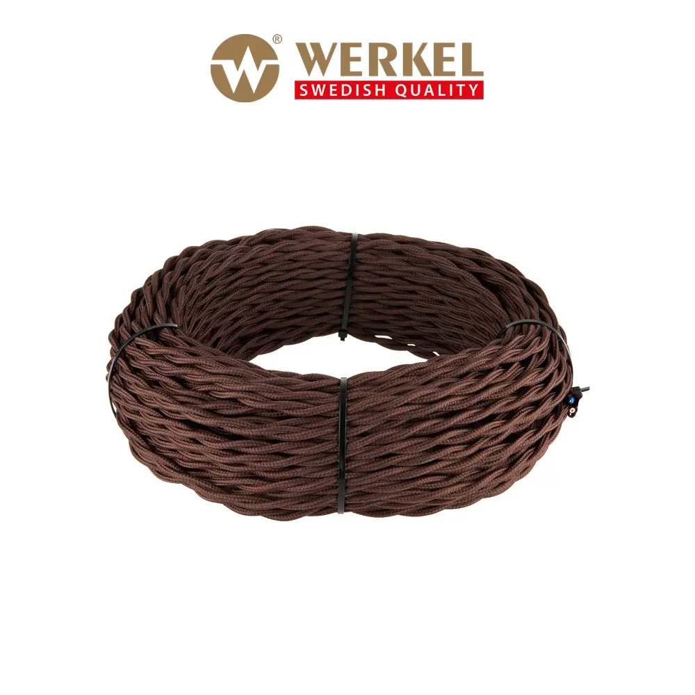 Ретро кабель витой Werkel 3x2.5 20 м цвет коричневый ✳️ купить по цене 10380 ₽/шт. в Москве с доставкой в интернет-магазине Лемана ПРО (Леруа Мерлен)