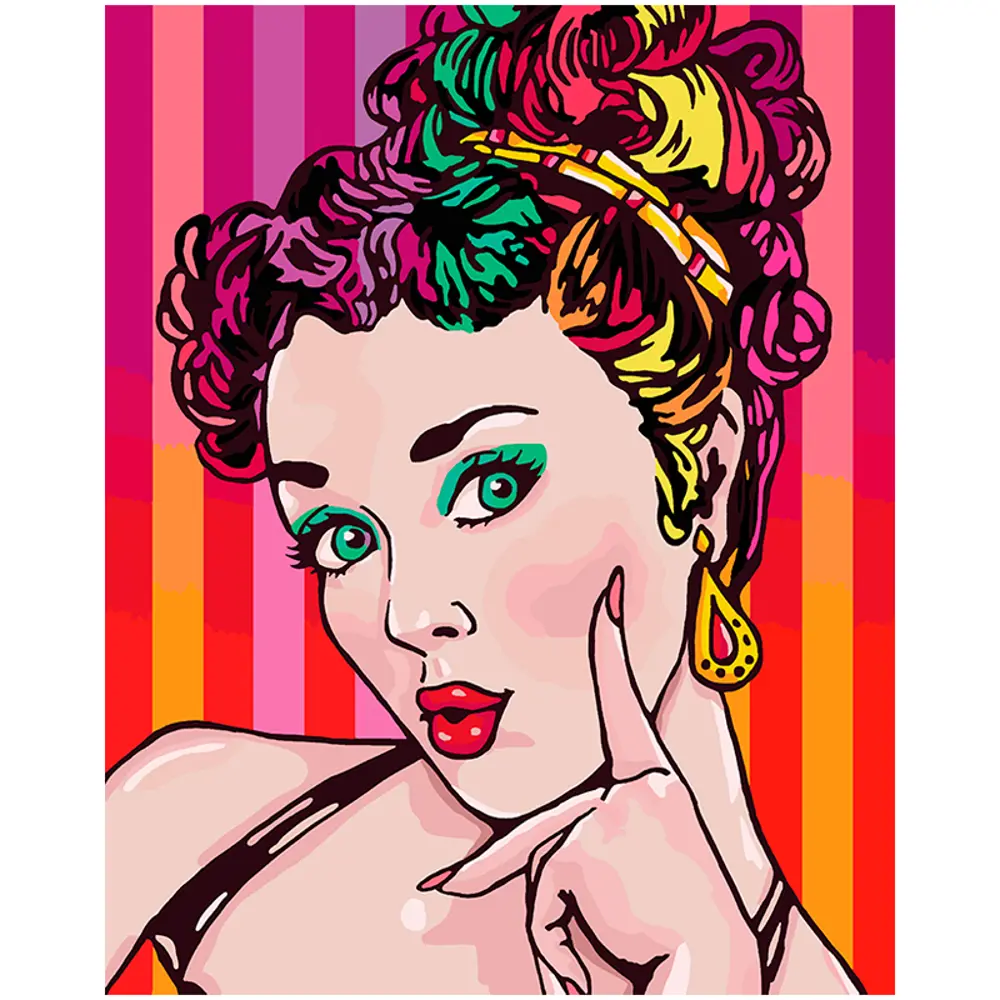 Картина по номерам Lori на холсте на подрамнике Девушка с разноцветными  волосами. Поп-арт 40х50 см по цене 779 ₽/шт. купить в Пензе в  интернет-магазине Леруа Мерлен