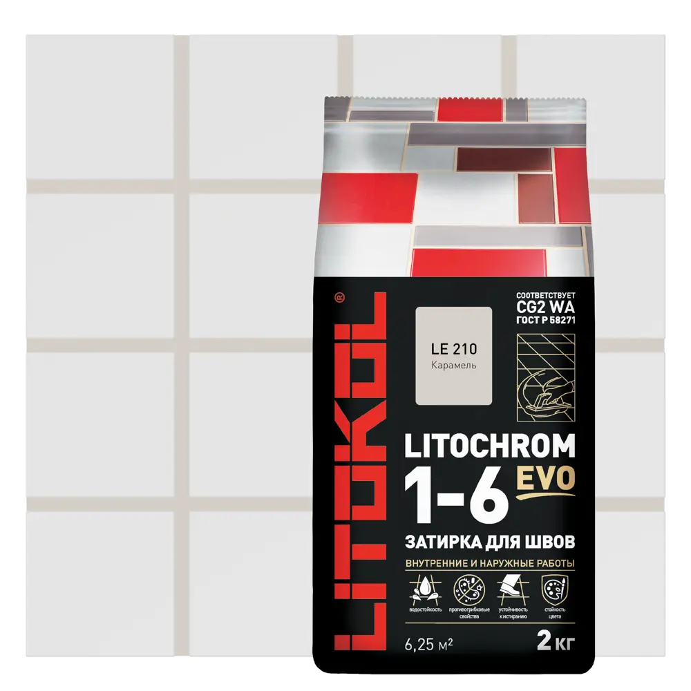  цементная Litokol Litochrom 1-6 Evo цвет LE 210 карамель 2 кг .