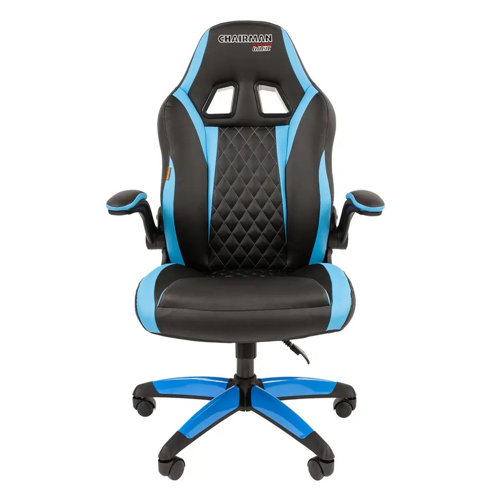 Игровое кресло Chairman game 15 экопремиум черный/голубой по цене 13720  ₽/шт. купить в Тольятти в интернет-магазине Леруа Мерлен