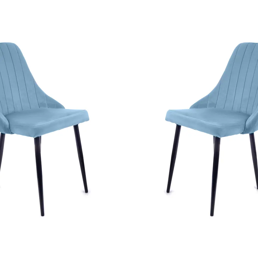 Комплект стульев 2 шт M-Group Милан 44x97x43 см велюр цвет голубой/черный  по цене 9200 ₽/шт. купить в Новокузнецке в интернет-магазине Леруа Мерлен