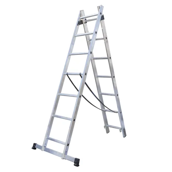 Раскладная лестница 2-секционная Standers до 4.43м 7 ступеней лестница раскладная выдвижная 3 секционная standers до 7 6м 14 ступеней