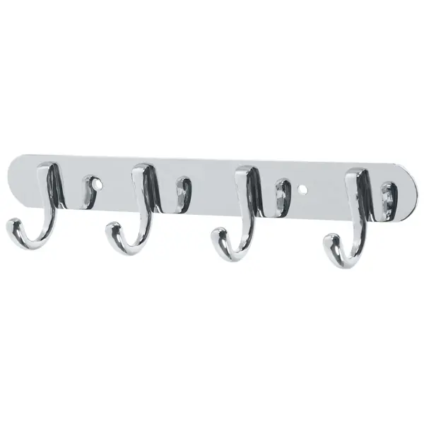 Планка 4 крючка Fixsen цвет хром держатель для бумажных полотенец с полкой без сверления для кухни и ванной комнаты