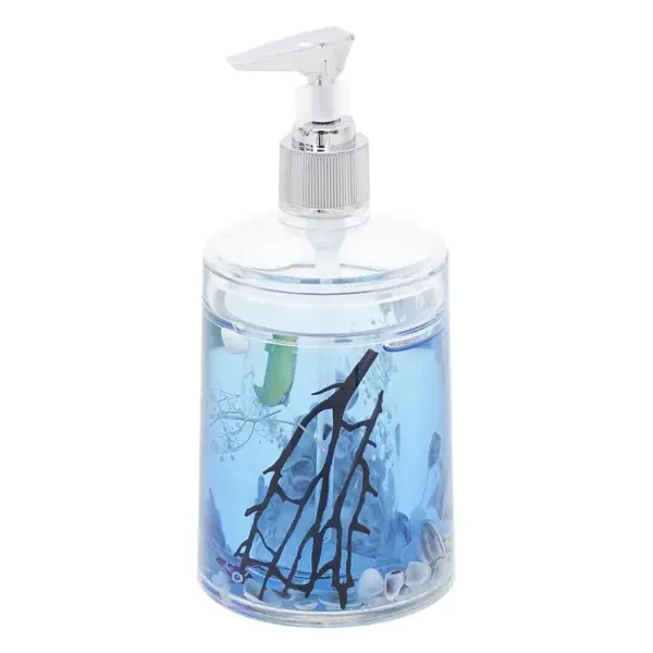 фото Дозатор настольный для жидкого мыла аквалиния «морская рыбка», цвет голубой