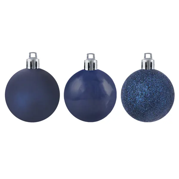 Набор ёлочных шаров, 5 см, 12 шт, в тубе, цвет синий набор ёлочных шаров флокированных 6 см белый 12 шт