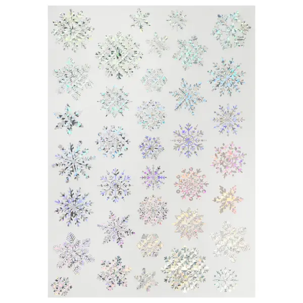 Наклейка «Сверкающие снежинки» Декоретто L ветка декоративная сверкающие шарики 3 см